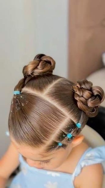 Little girl showing off a quick and simple hairstyle with neatly styled hair.