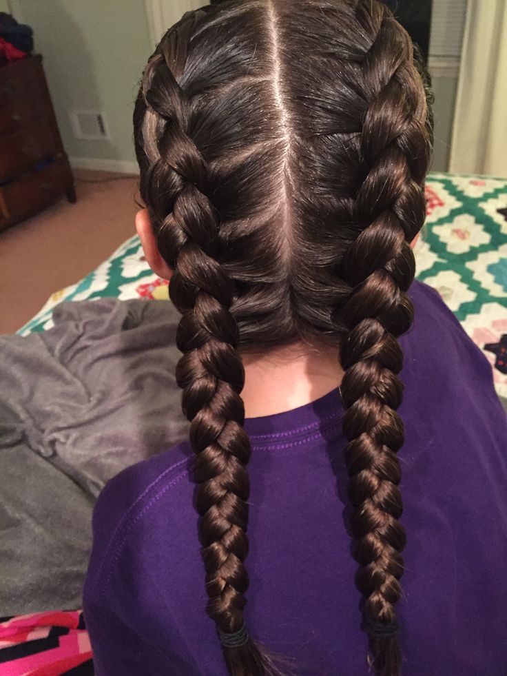 cute kids double dutch braids with natural hair