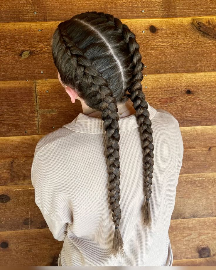 Double Dutch braids with raised texture
