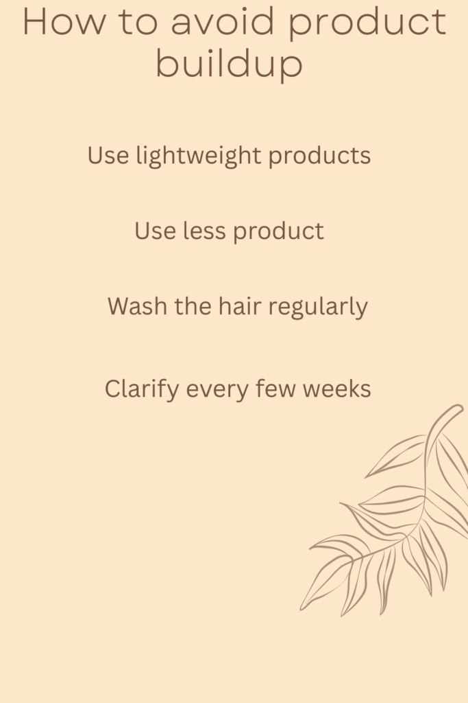 how to avoid hair product buildup graphic