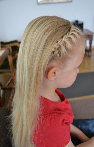 Small braid pulled across the top of the head like a headband