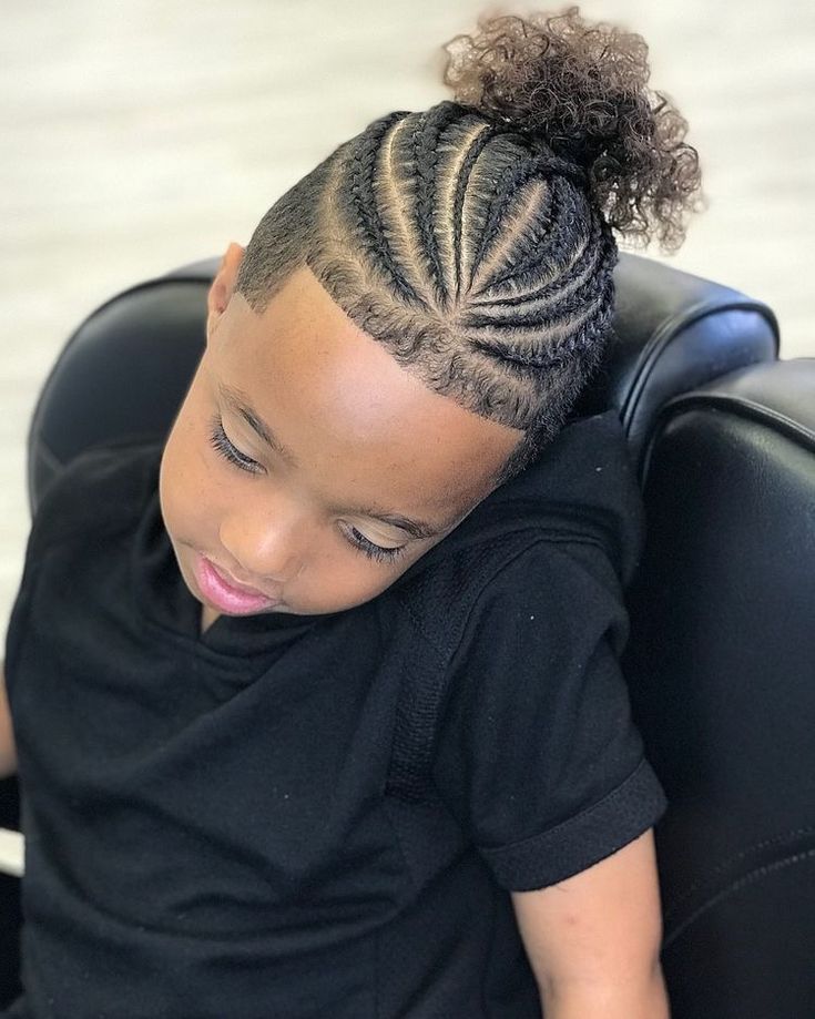Braided Puff hairstyle for boys