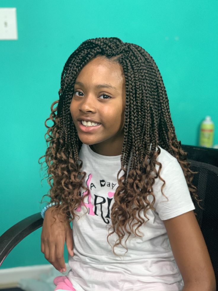 Young girl with crochet braid hairstyle