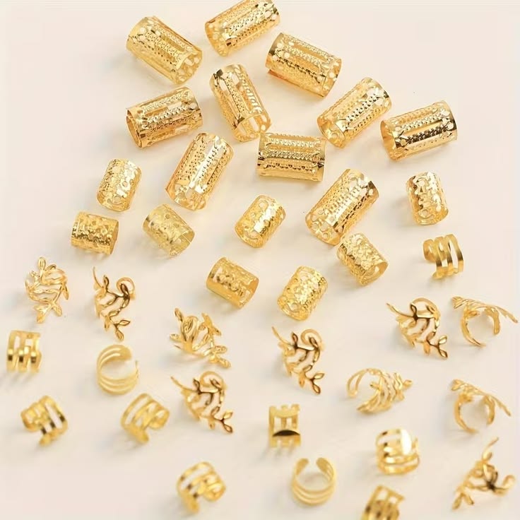 Gold hair cuffs for kids' braids