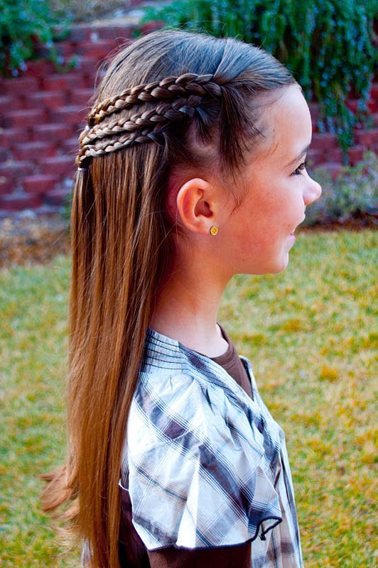 Young girl with a princess crown braid
