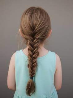 Young girl with a cute fishtail ponytail