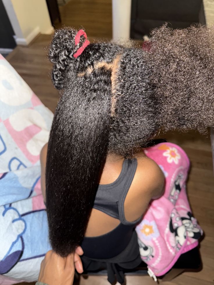 Detangling dry hair before wash day