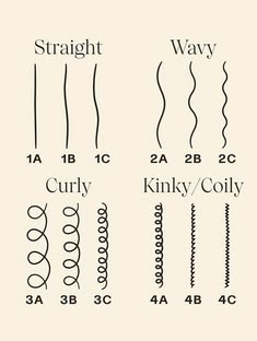 A chart showing different hair types