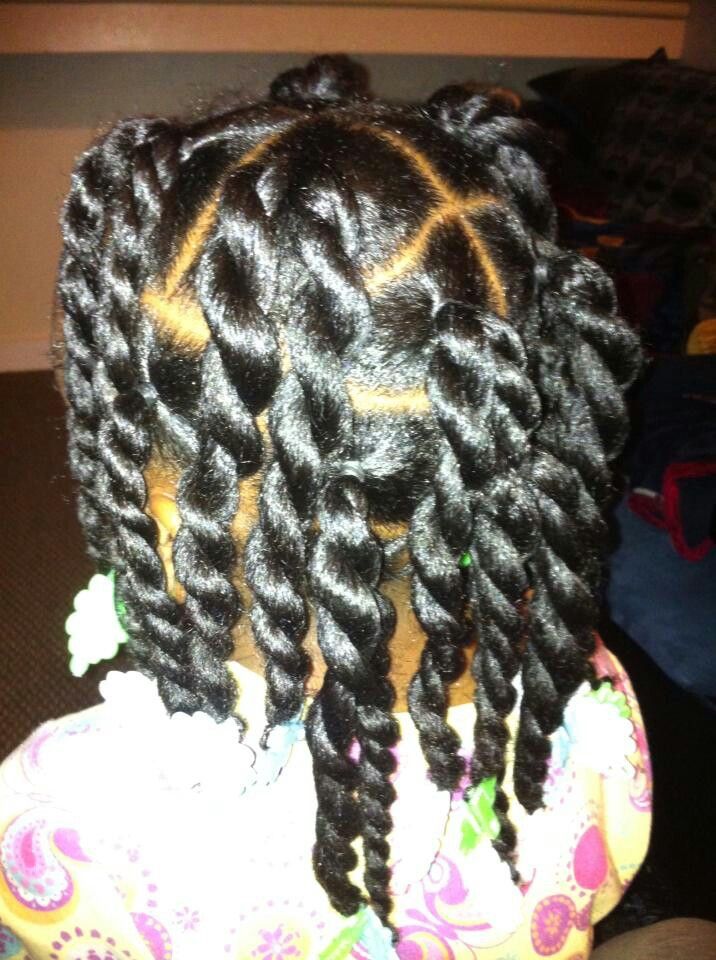 Young  girl with chunky twists 