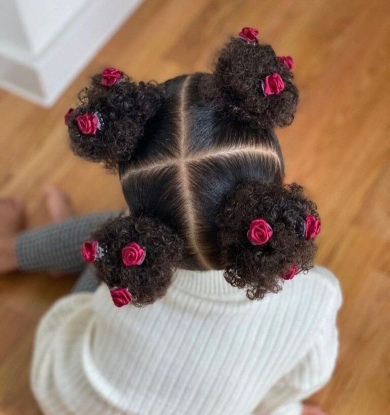 Young girl with cute puff hairstyle