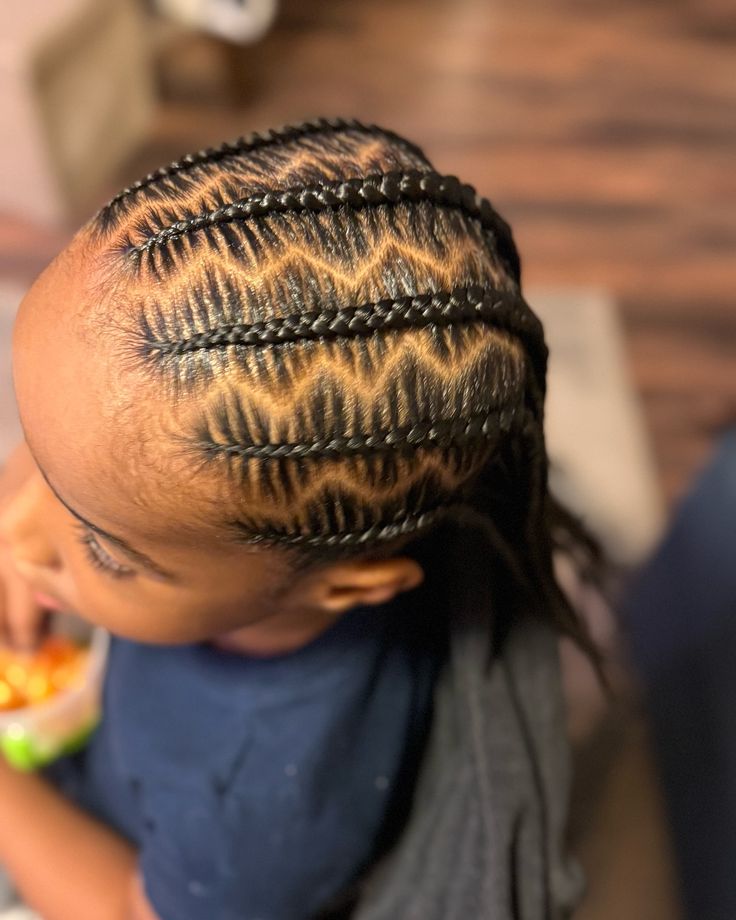  Young child with  Zigzag Cornrows