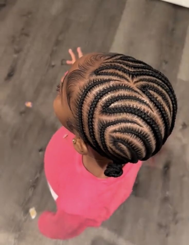 Young girl with Swirl Cornrows
