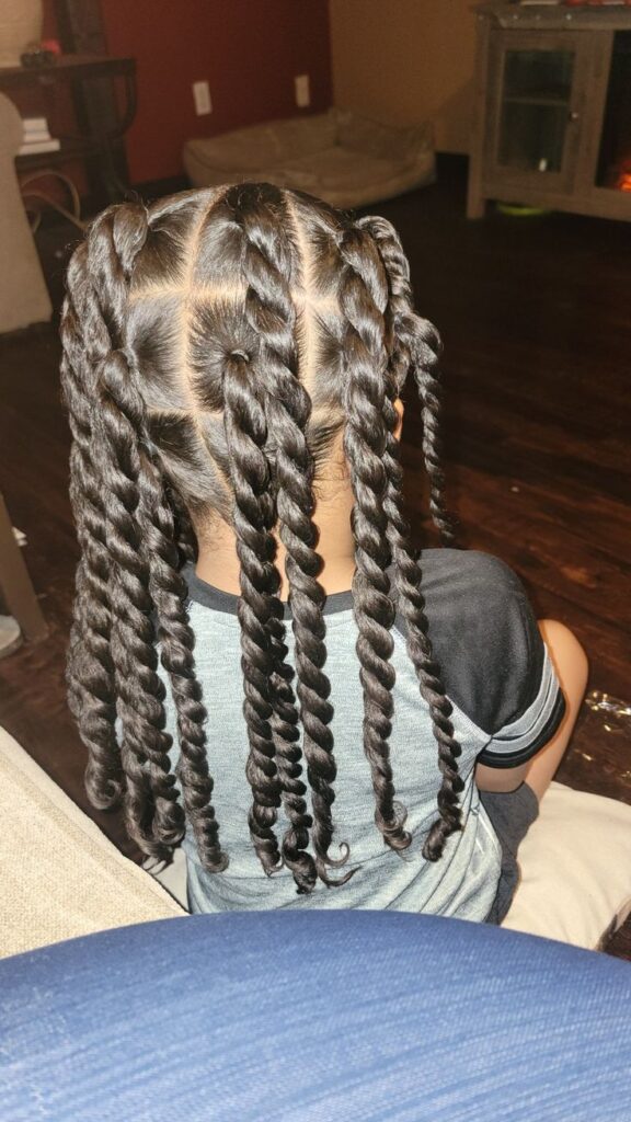 Young girl with a beautiful rope twist