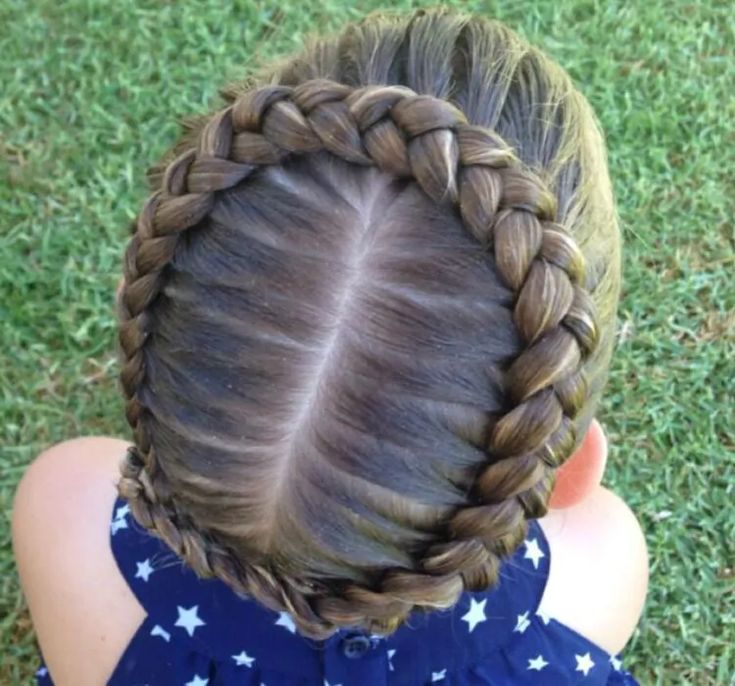 Child with a crown braid wrapped around the head like a halo