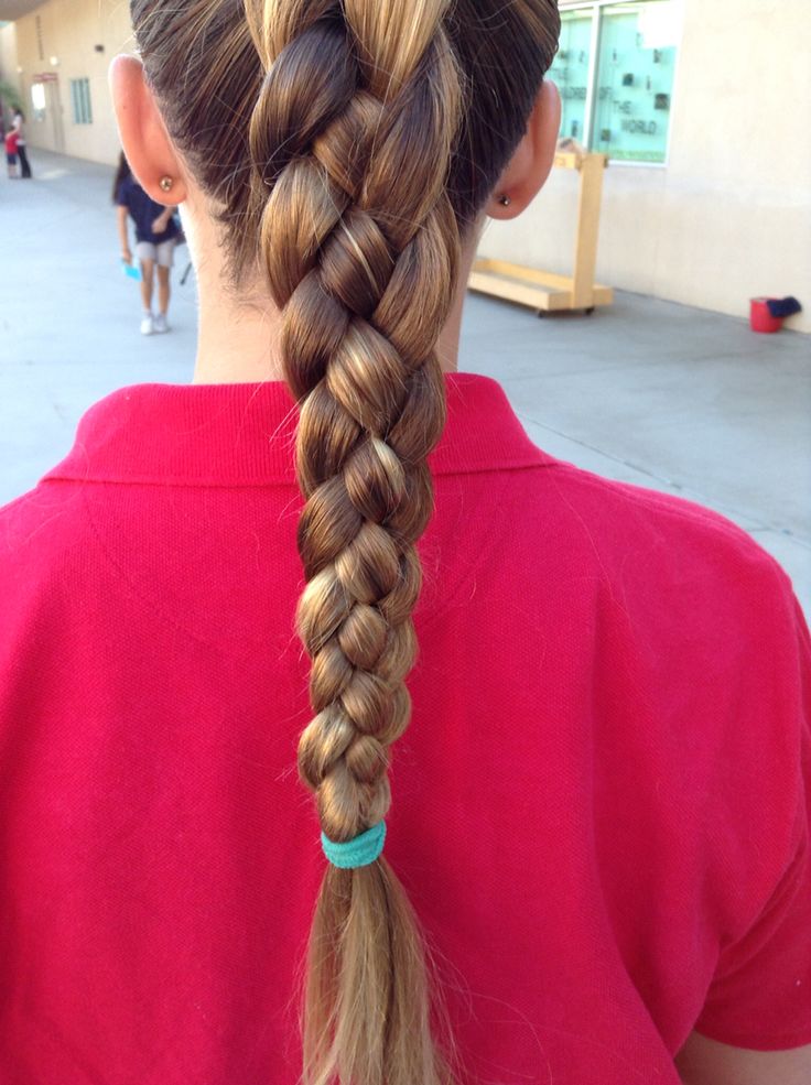 Four-strand braid adding an extra section for a thicker, textured look