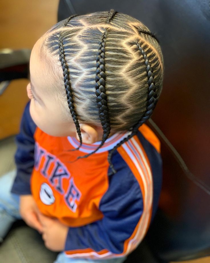 Zig zag pop smoke braids hairstyle for boys