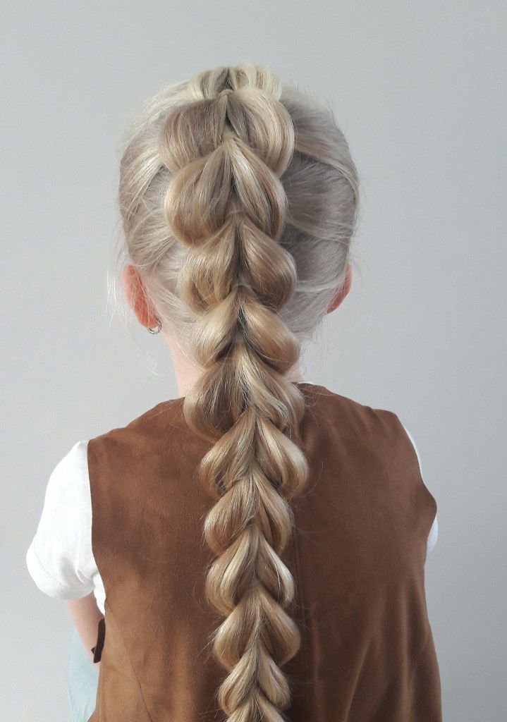 Pull-through braid tutorial showing a fuller, chunkier braided look