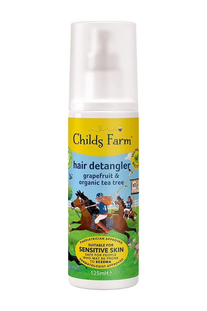 Bottle of Childs Farm Kids Hair Detangler, grapefruit and organic tea tree, 125ml