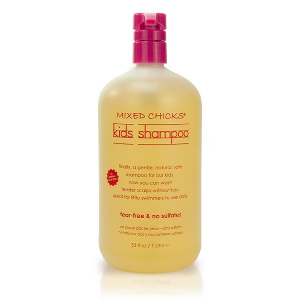 Large 33 oz bottle of Mixed Chicks kids tear-free shampoo