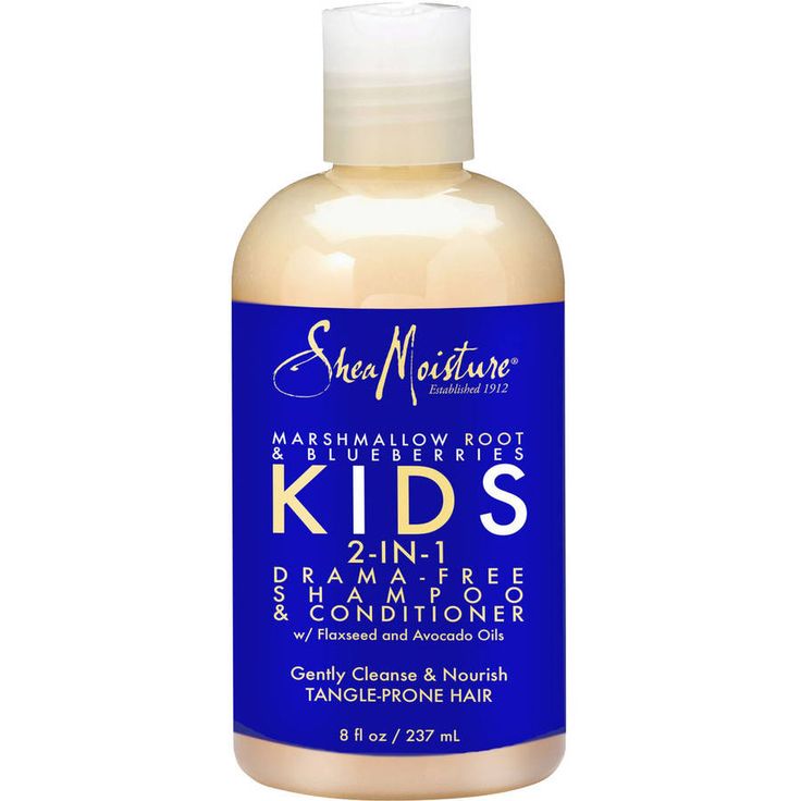 Bottle of SheaMoisture Kids marshmallow root and blueberries shampoo
