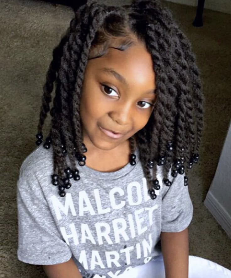 Girl with marly twist hairstyle